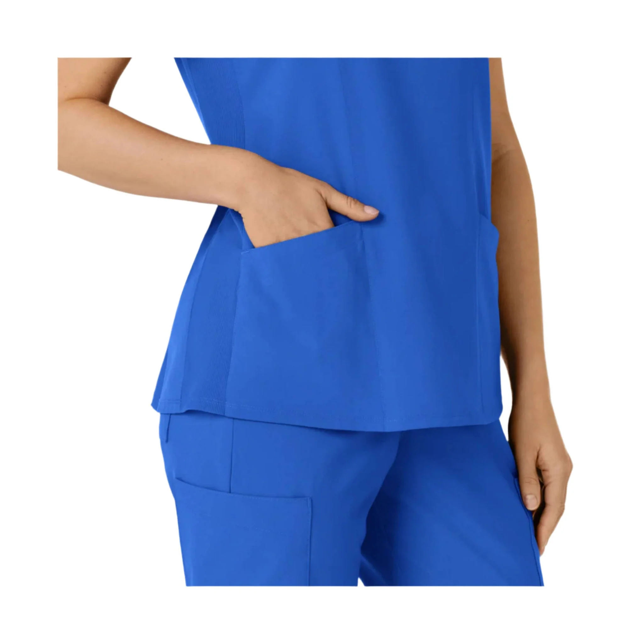 Wink Women's Flex n Reach Side Panel V Neck Scrub Top - Royal - Image 4