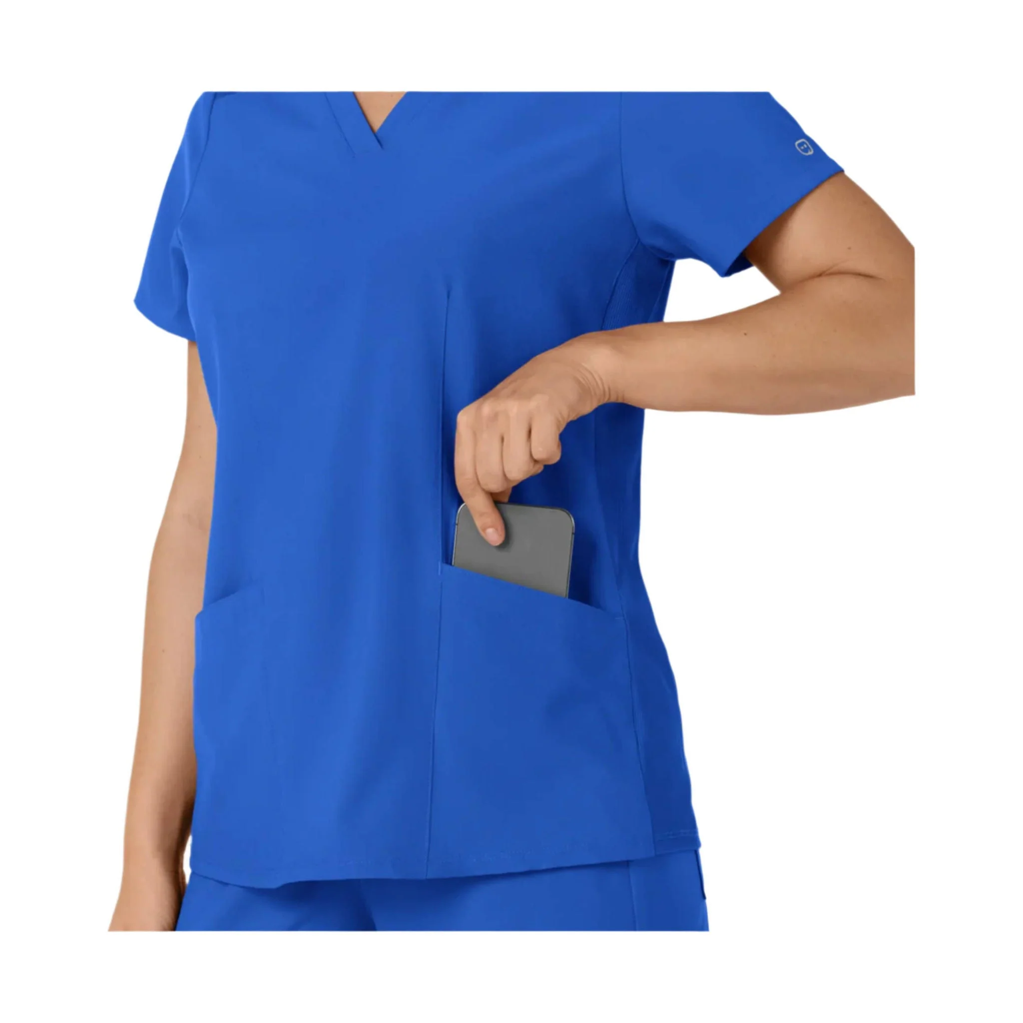 Wink Women's Flex n Reach Side Panel V Neck Scrub Top - Royal - Image 5