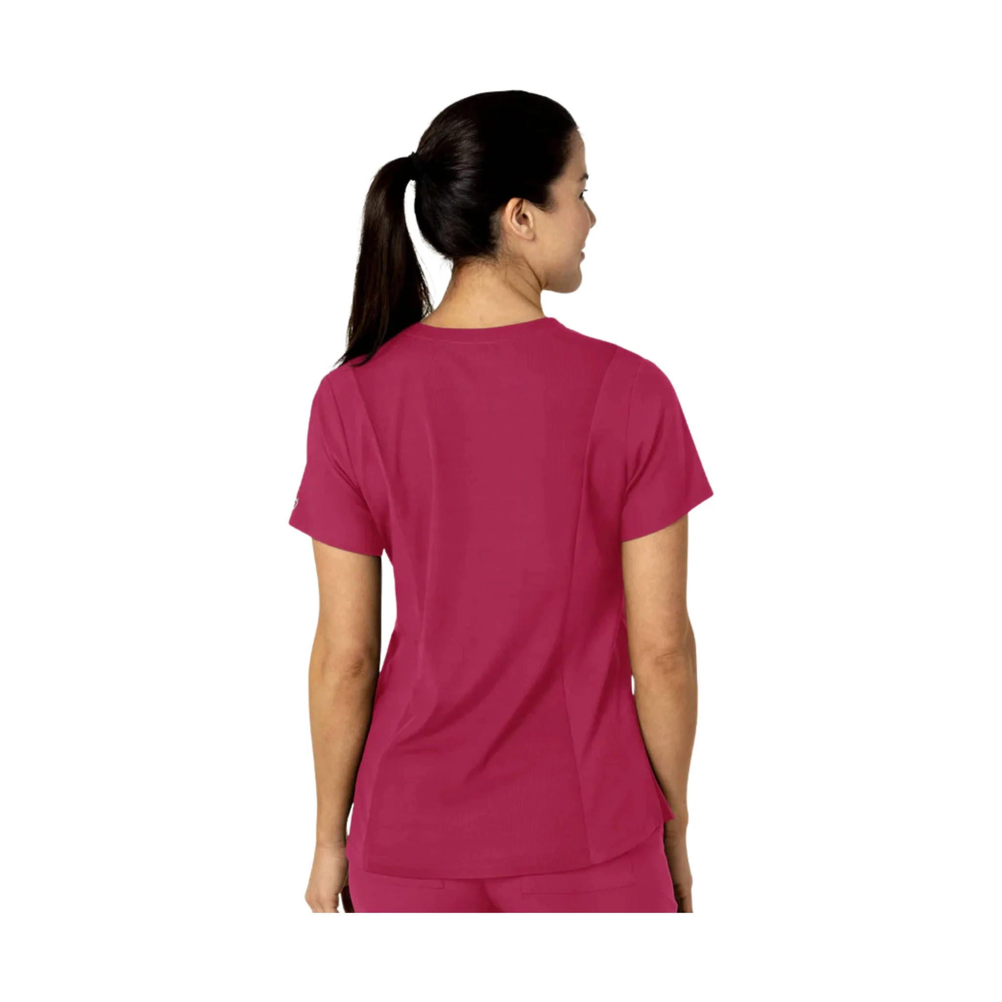 Wink Women's Flex n Reach V Neck Scrub Top - Viva Magenta - Image 2