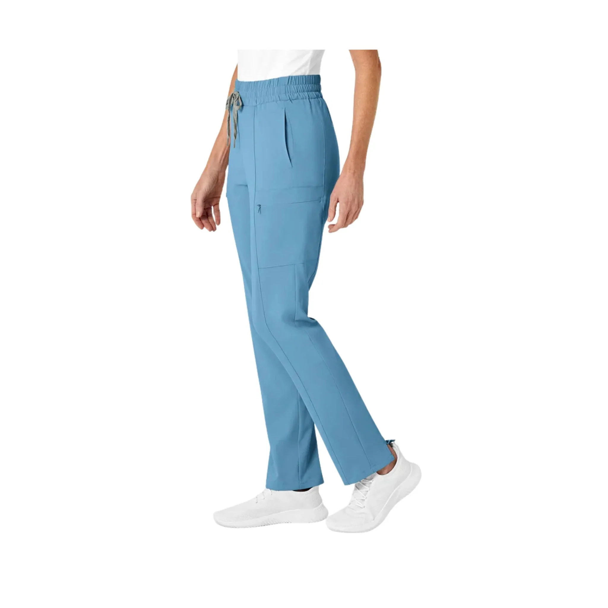 Wink Women's High Waist Slim Leg Scrub Pant - Bay Blue - Image 2