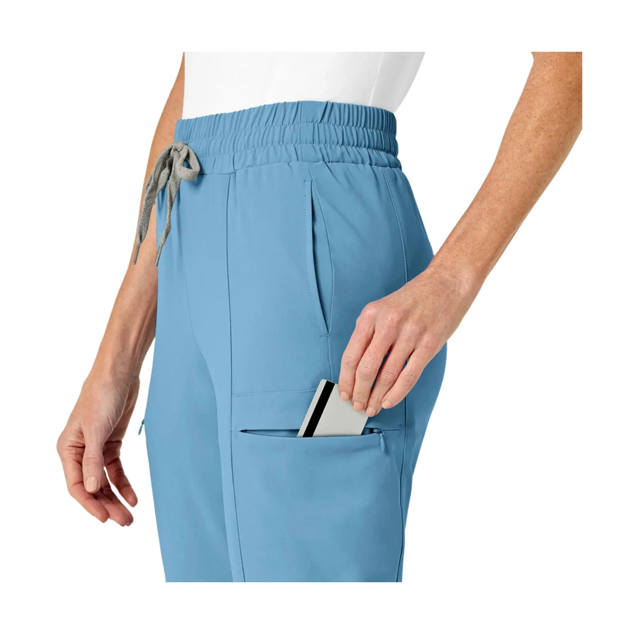 Wink Women's High Waist Slim Leg Scrub Pant - Bay Blue - Image 4