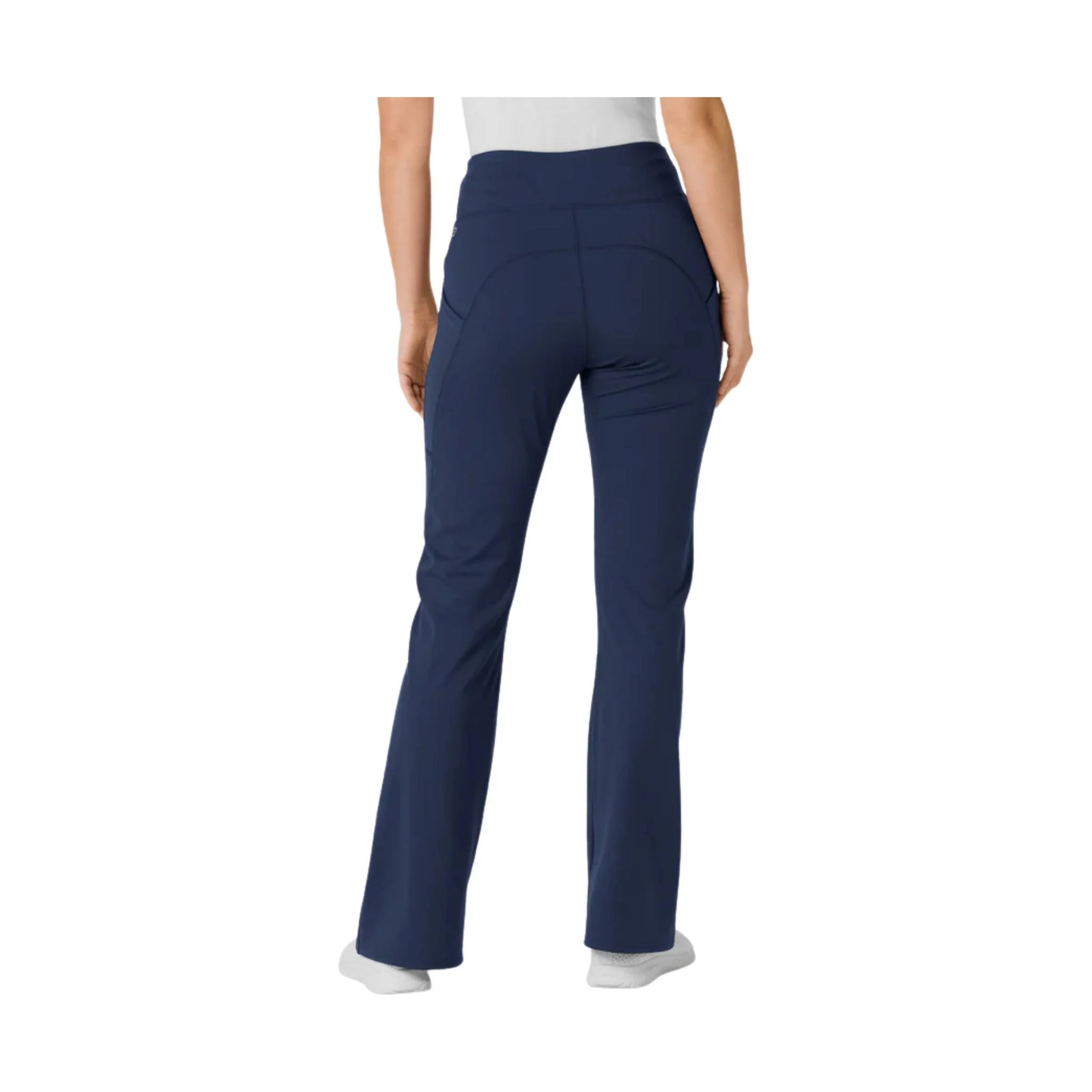 Wink Women's Knit Flare Yoga Scrub Pant - Navy - Image 2