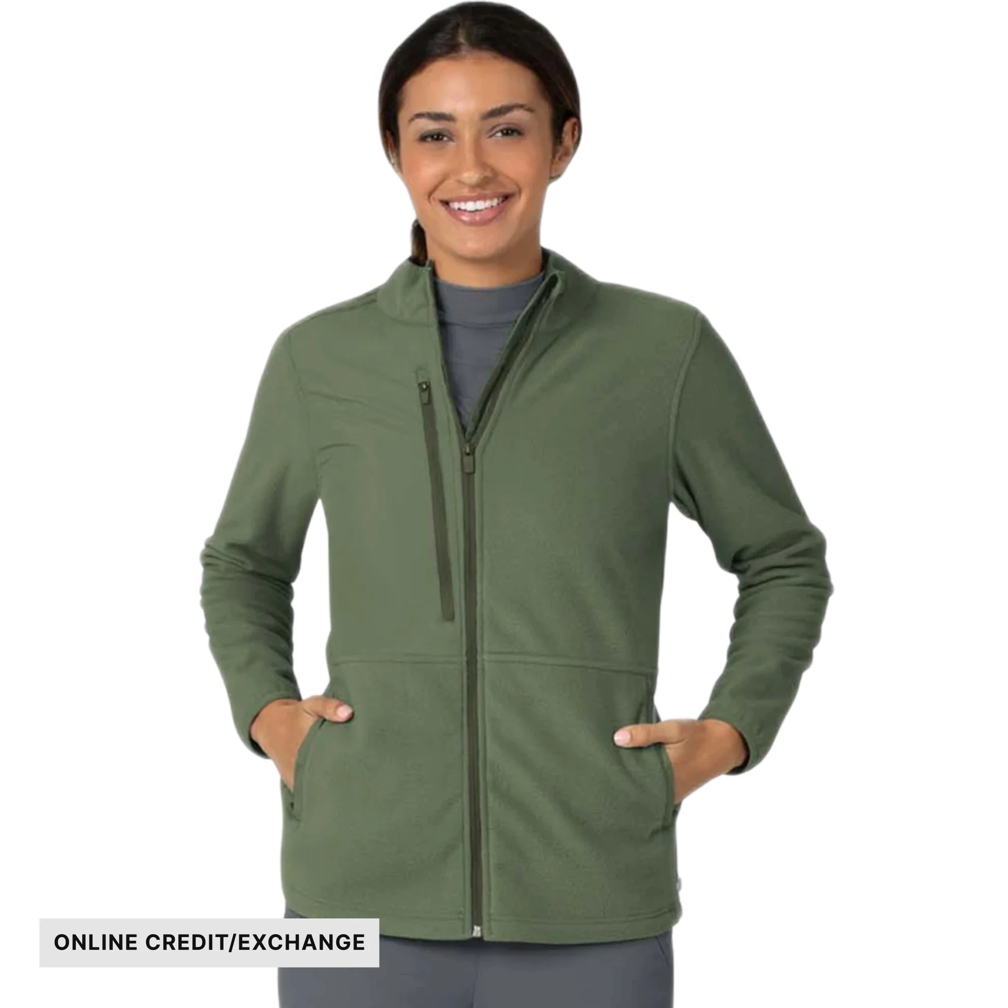 Wink Women's Micro Fleece Zip Jacket - Olive
