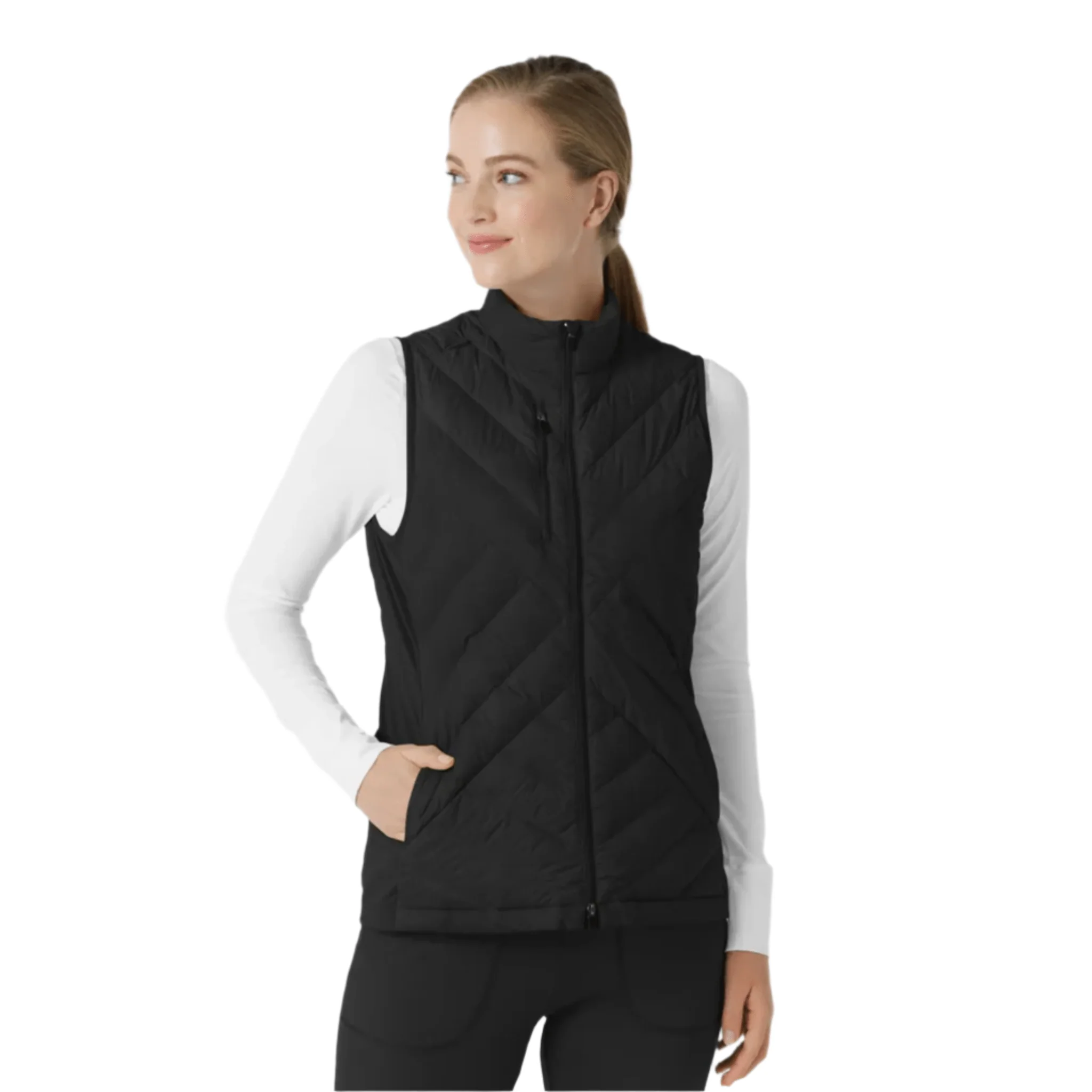 Wink Women's Quilted Scrub Vest - Black