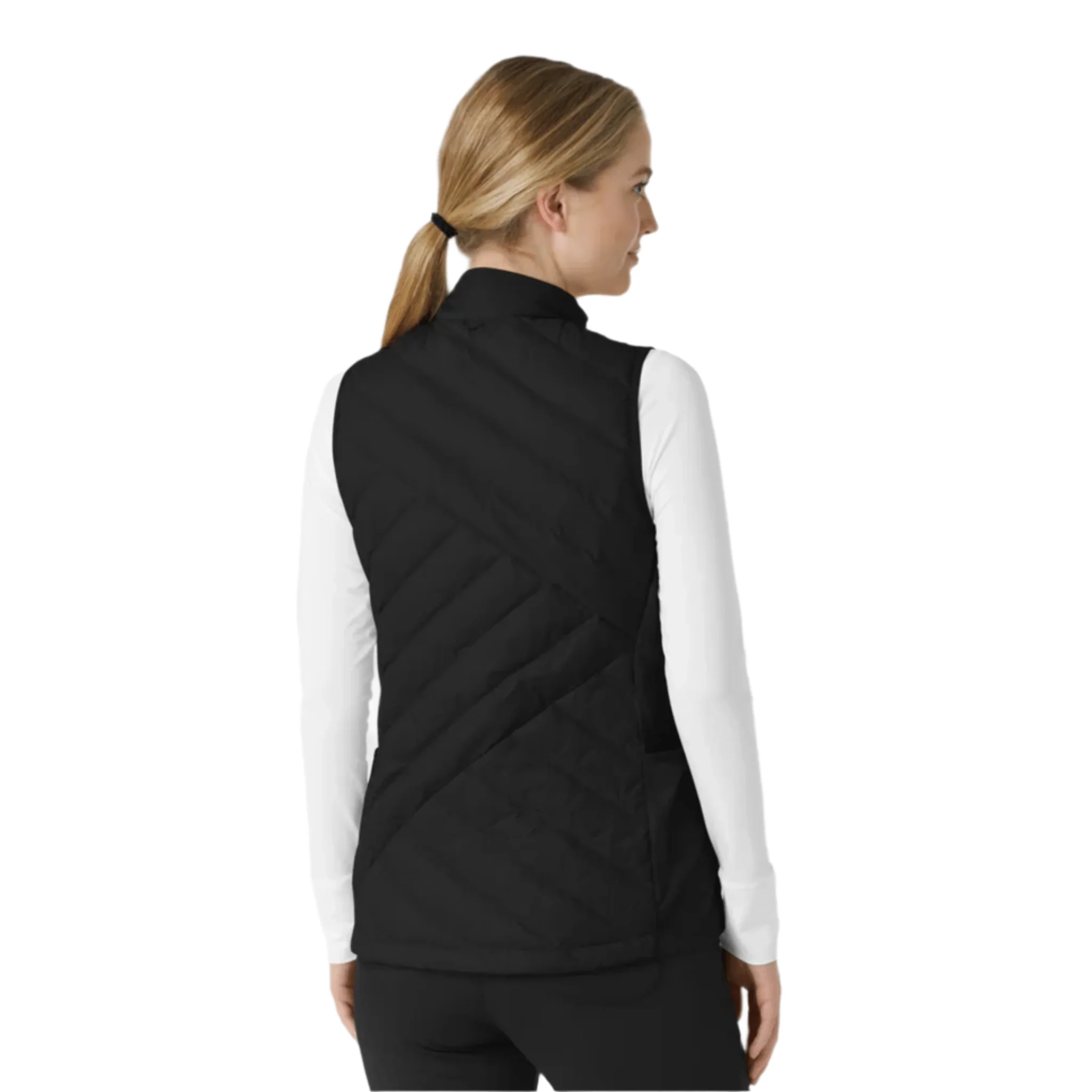 Wink Women's Quilted Scrub Vest - Black - Image 2