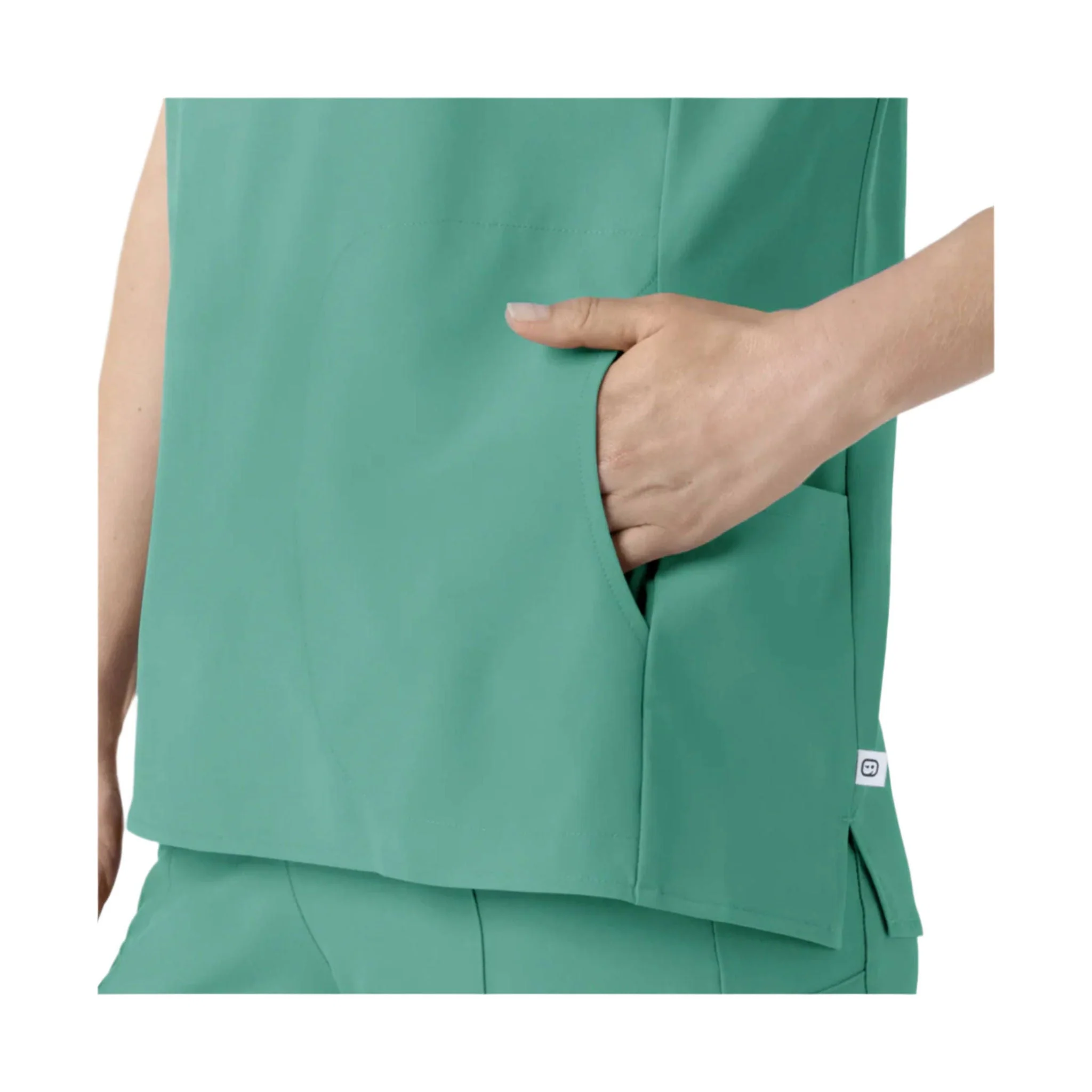 Wink Women's Renew Mandarin Collar Scrub Top - Turquoise - Image 5