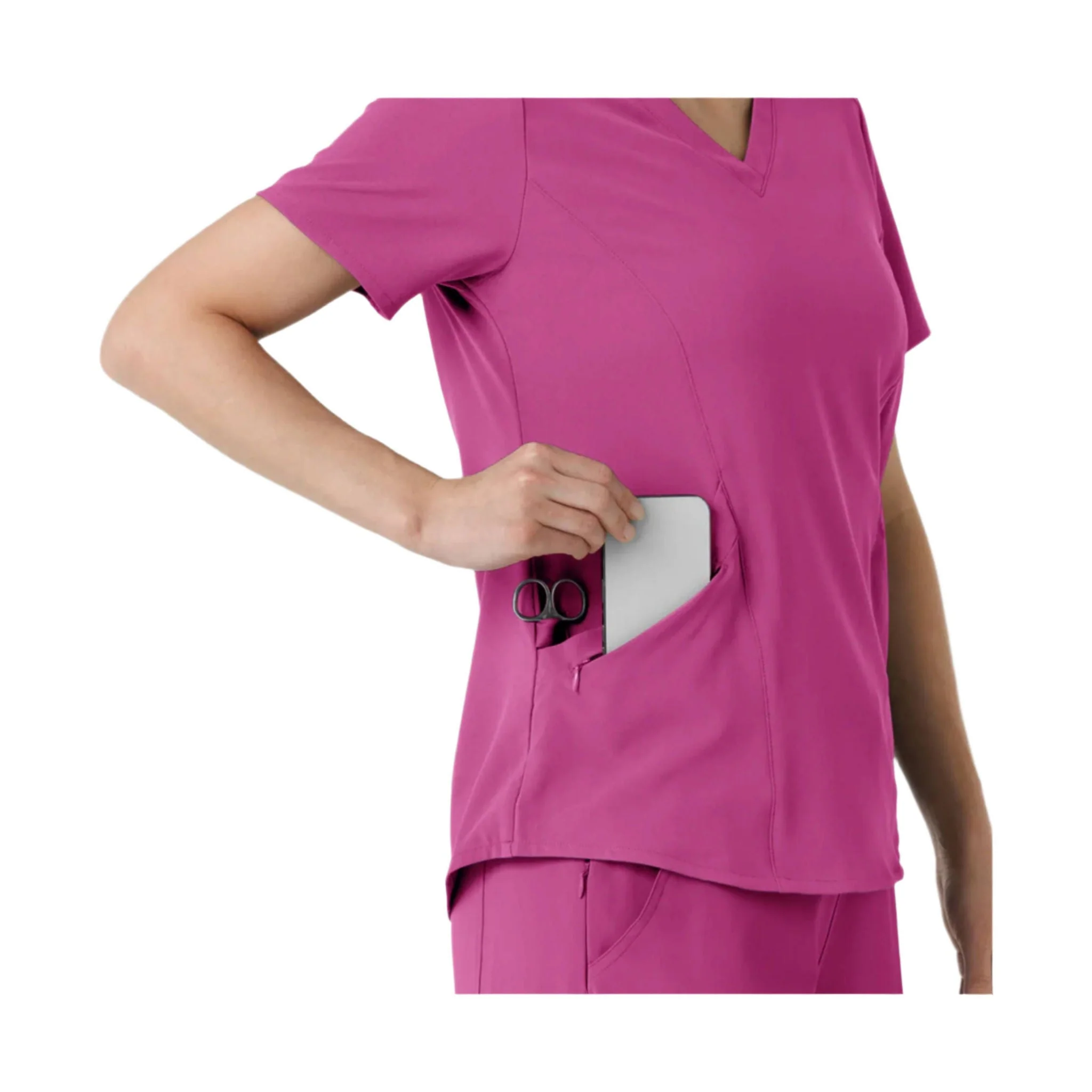 Wink Women's Renew V Neck Scrub Top - Raspberry - Image 4