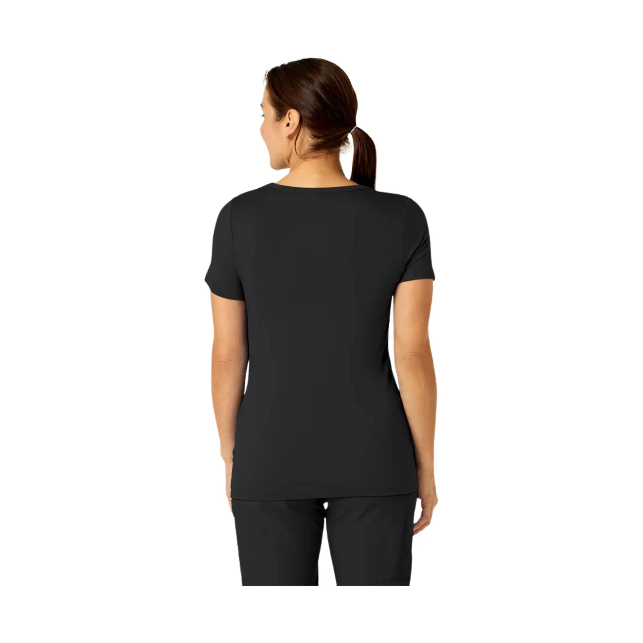 Wink Women's Silky Knit Short Sleeve Scrub Tee - Black - Image 2