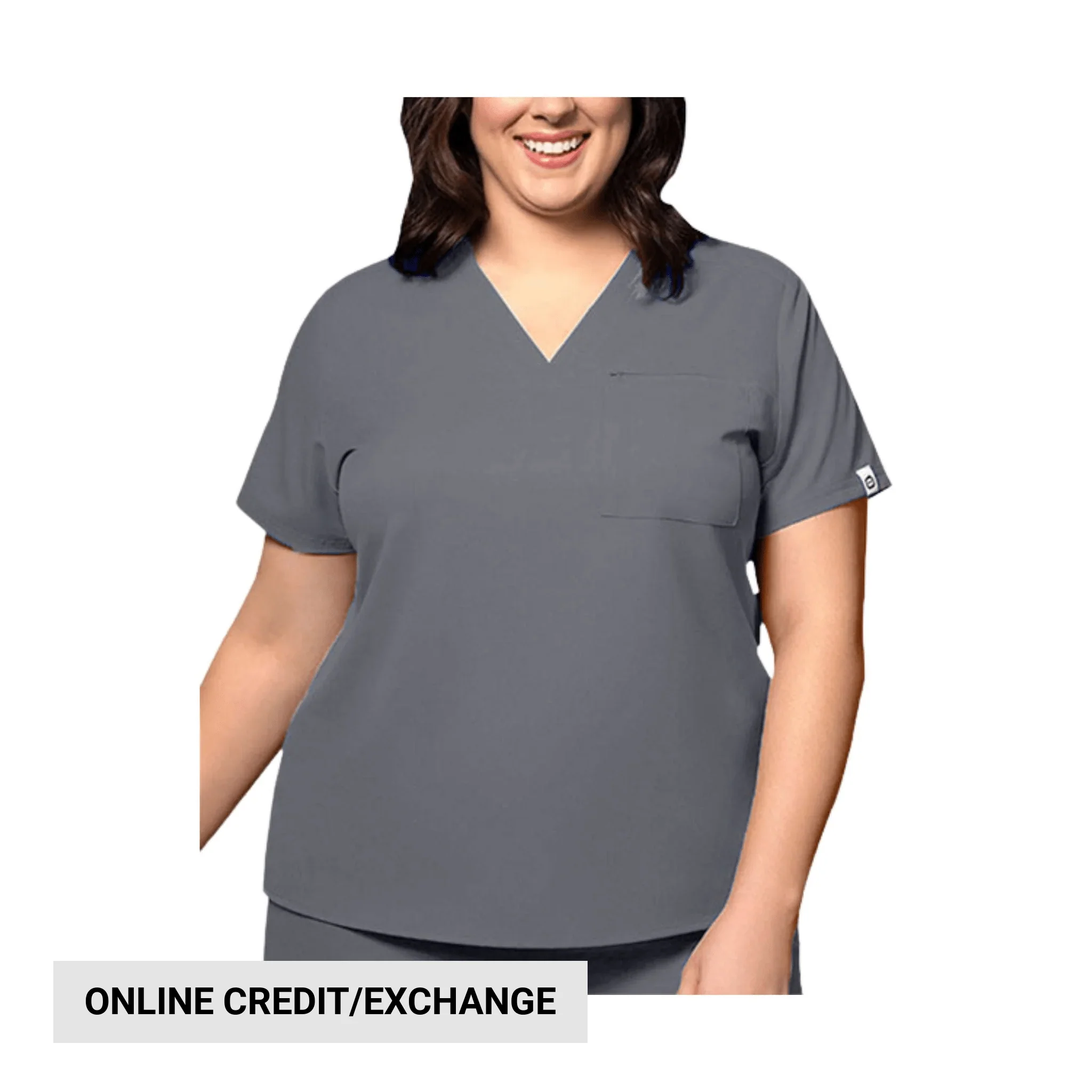 Wink Women's Thrive V-Neck Tuck-In Scrub Top - Pewter