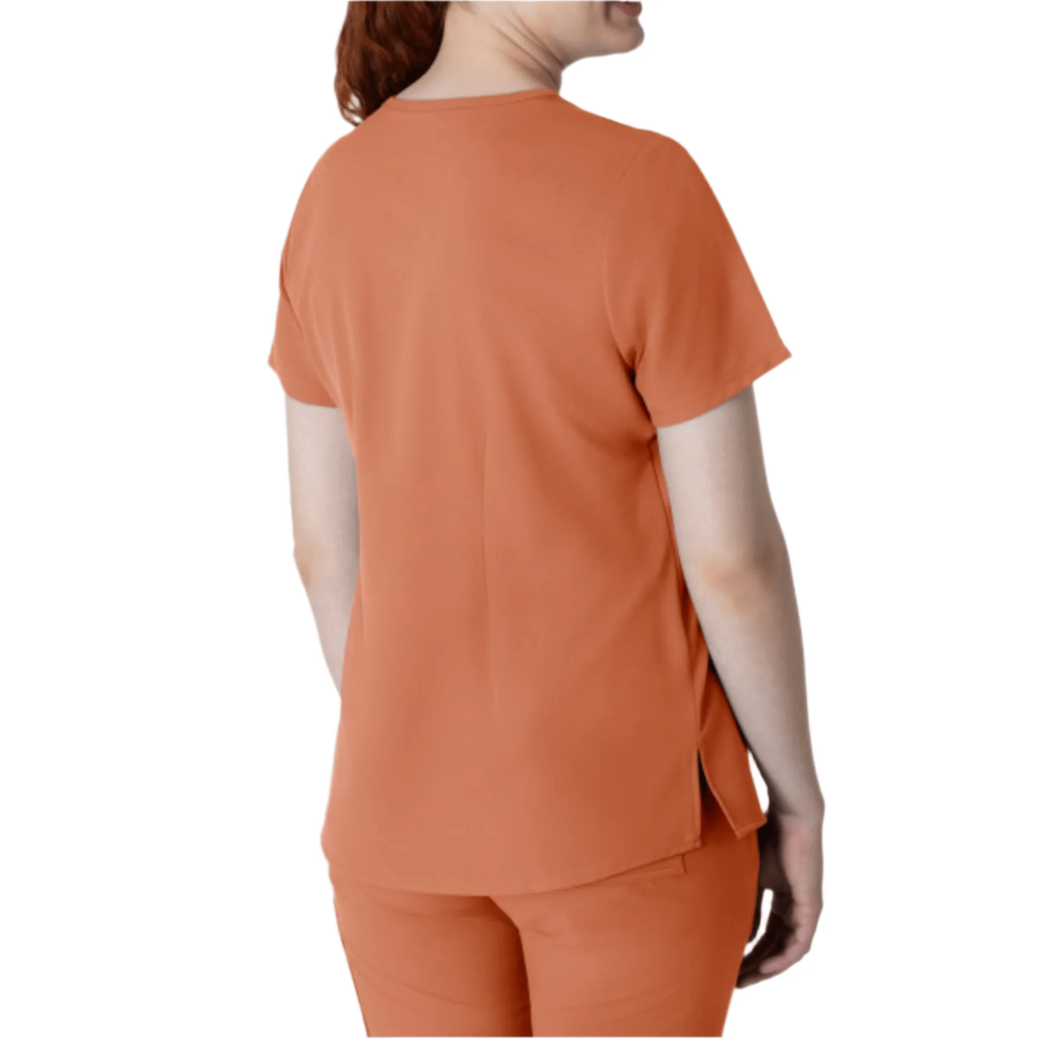 Wink Women's Thrive V Neck Tuck In Scrub Top - Terra Cotta - Image 2