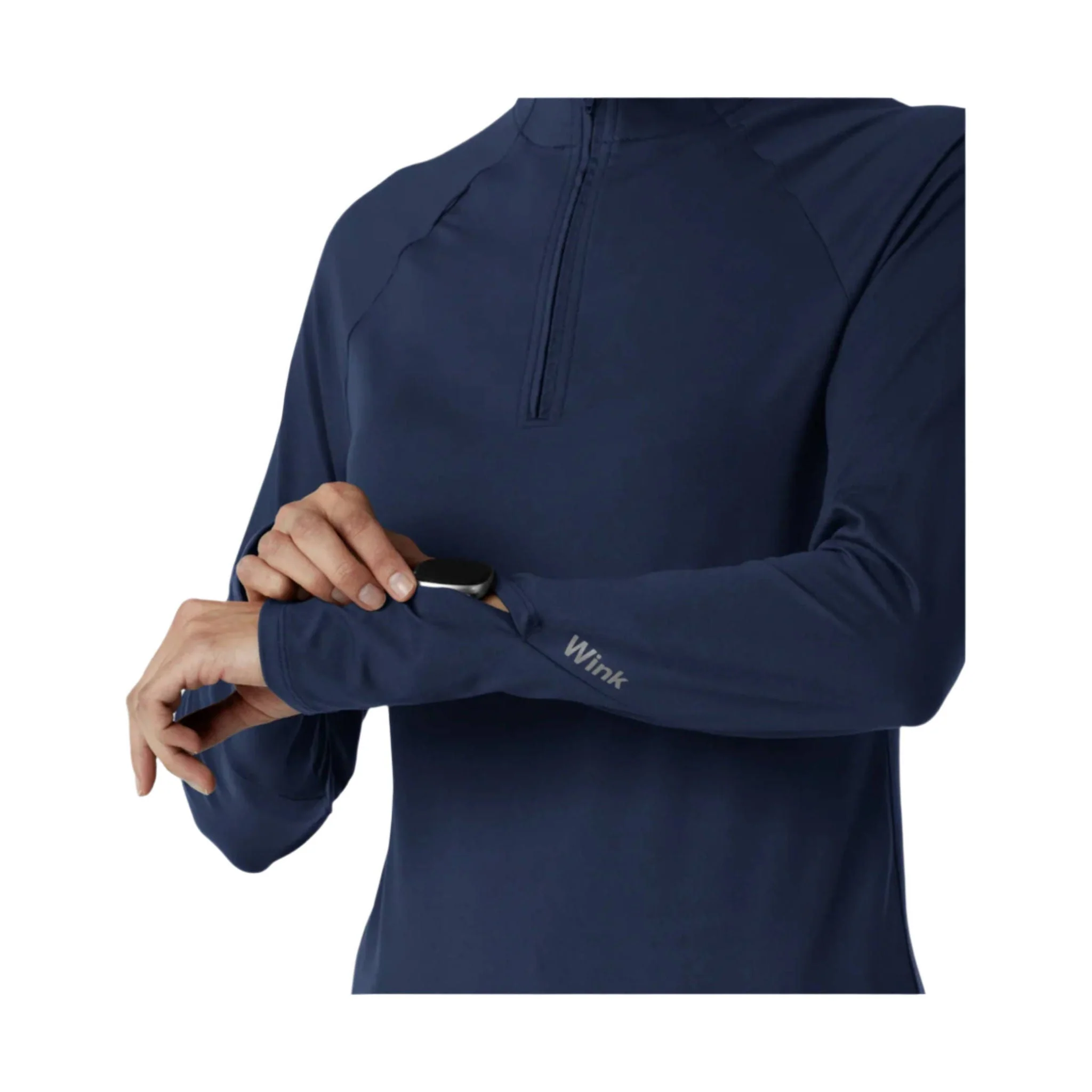 Wink Women's Watch Window Quarter Zip Top - Navy - Image 5
