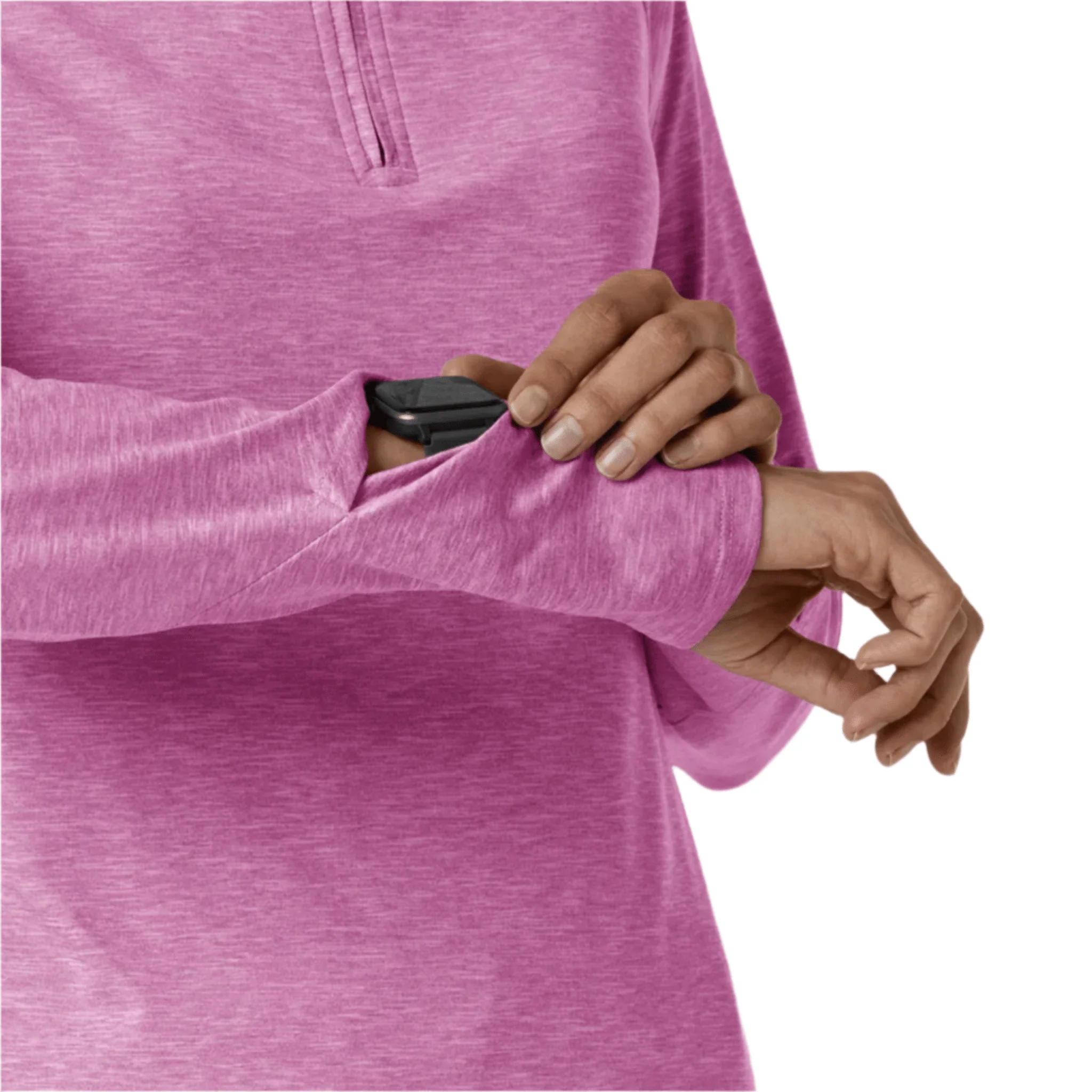 Wink Women's Watch Window Quarter Zip Top - Raspberry Heather - Image 3