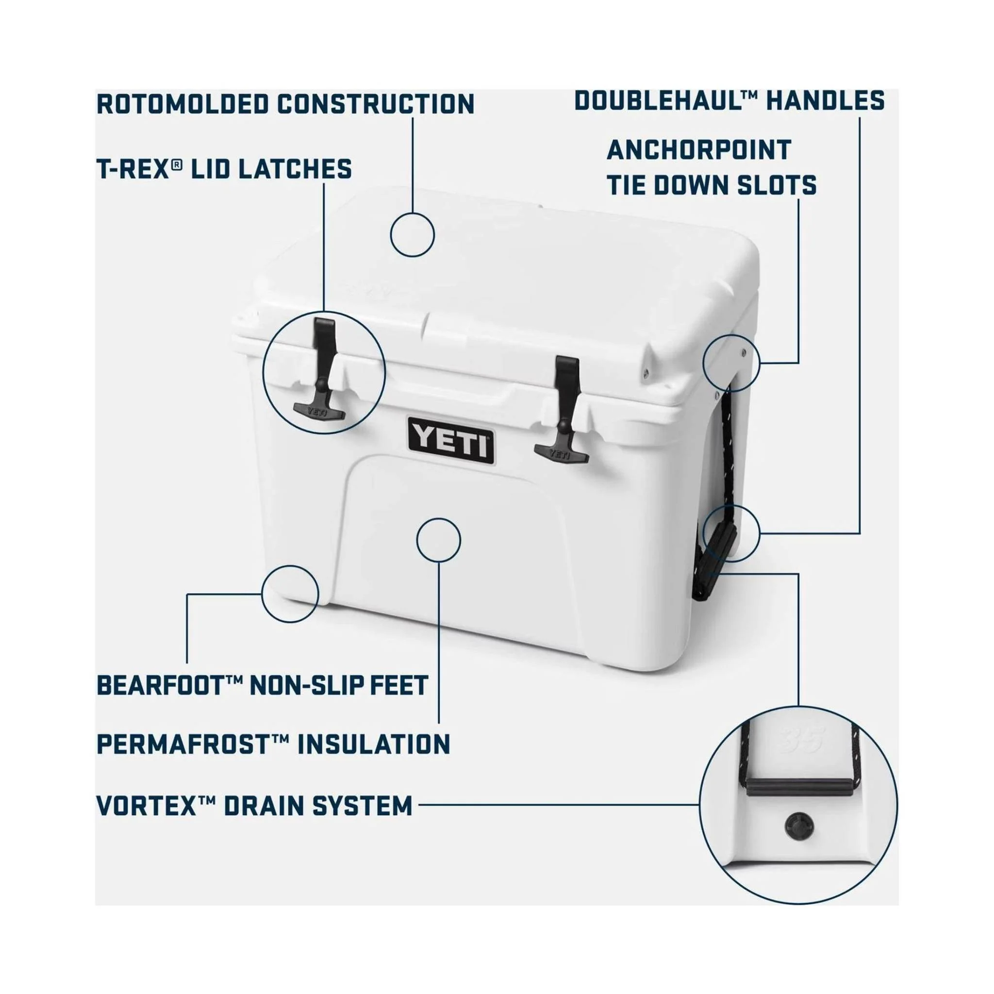 YETI Tundra 35 Hard Cooler - Navy - Image 5