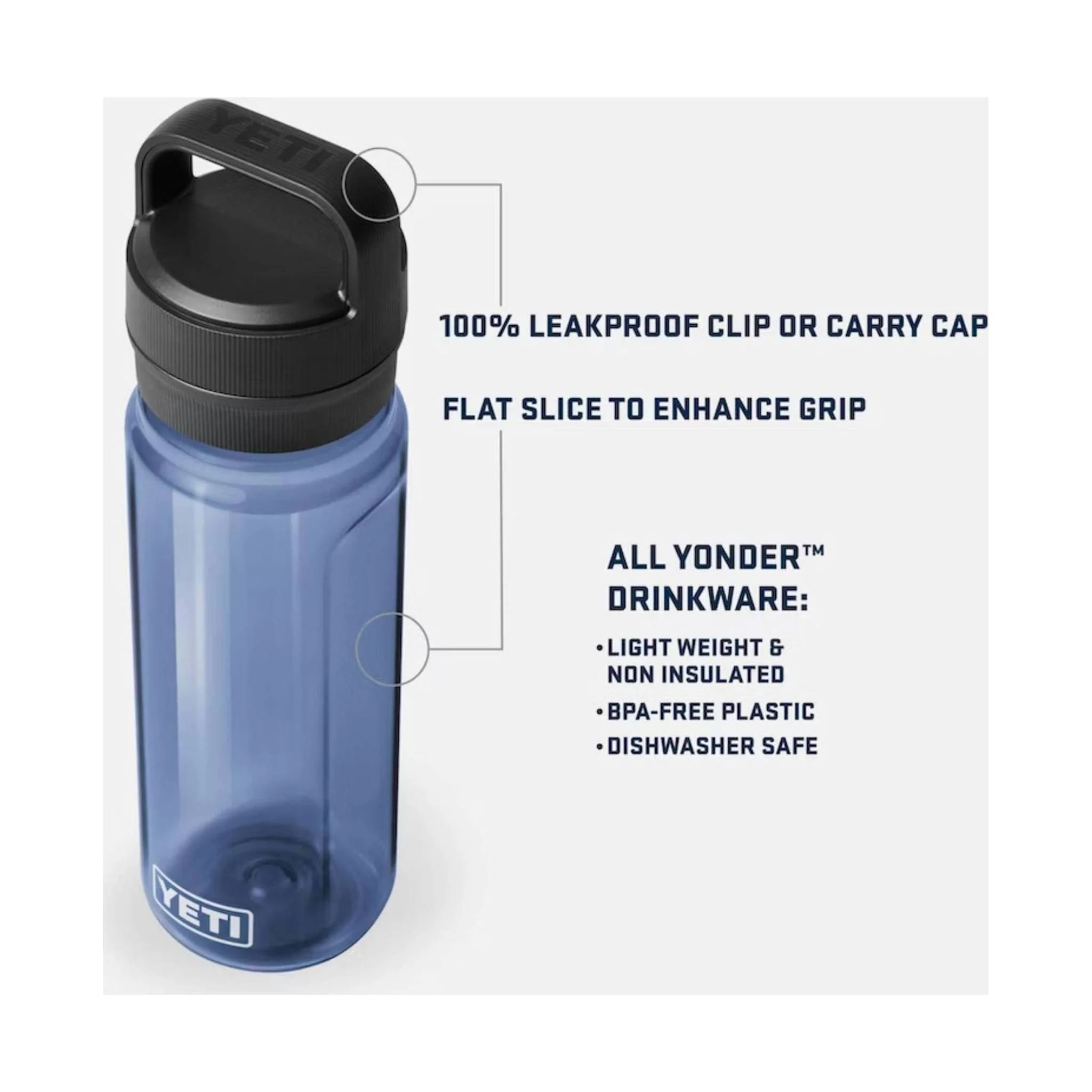 YETI Yonder 25 oz Water Bottle - Navy - Image 6
